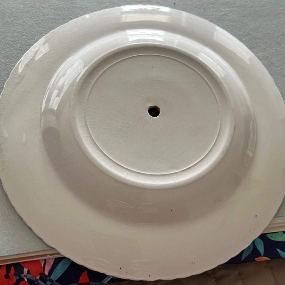 ANTIQUE CERAMIC 2 PIECE HANDMADE SERVING DISH FROM THE 1970’S - Picture 8 of 13